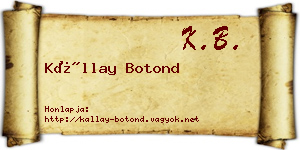 Kállay Botond névjegykártya
